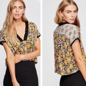 Free People Boxy Leilani Cropped Top Size Small